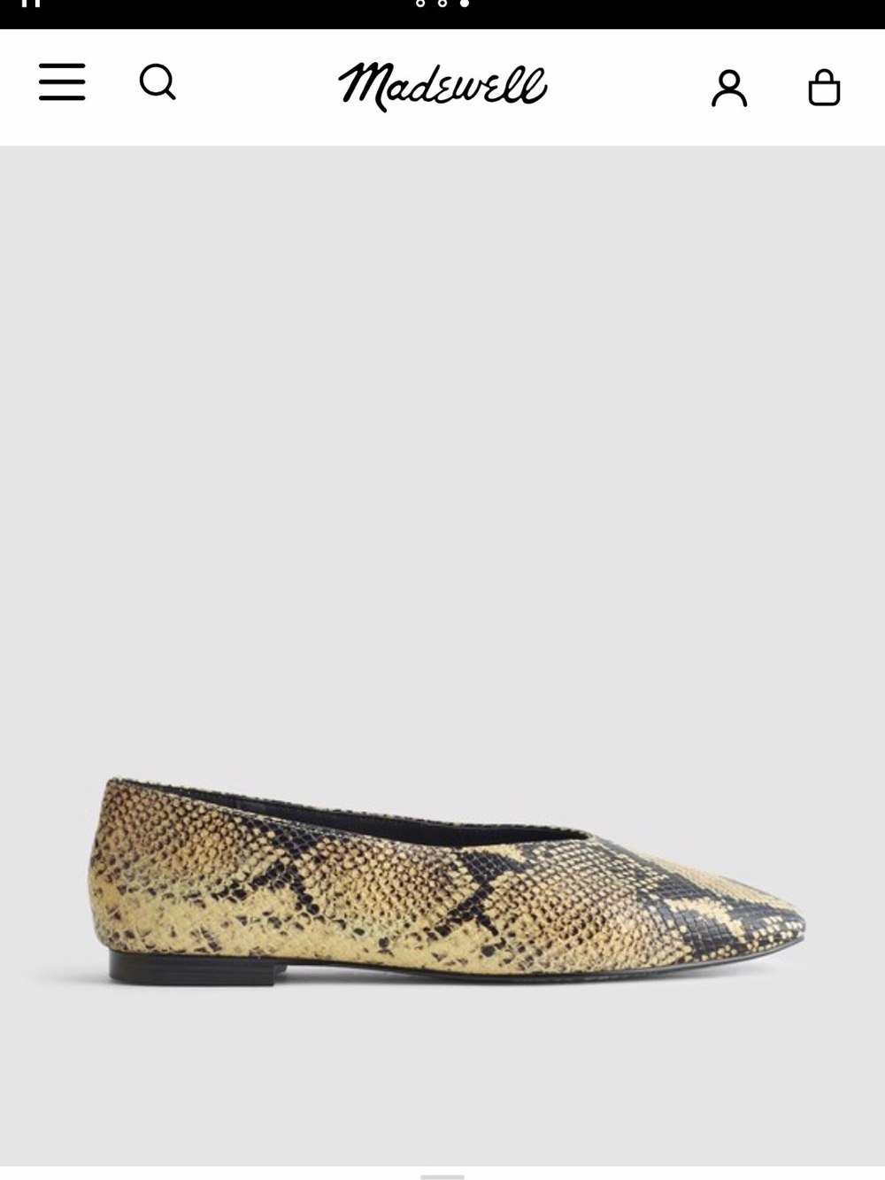 Madewell Mylie Ballet Flat in Snakeskin. Size 7. EUC